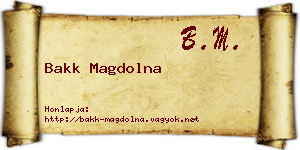 Bakk Magdolna névjegykártya